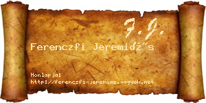 Ferenczfi Jeremiás névjegykártya